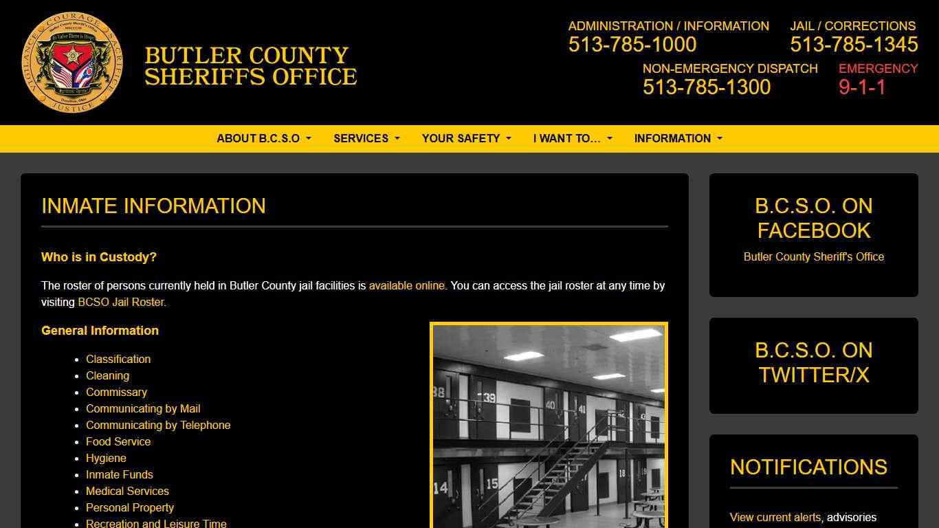 Look Up Inmate | Butler County Sheriff’s Office